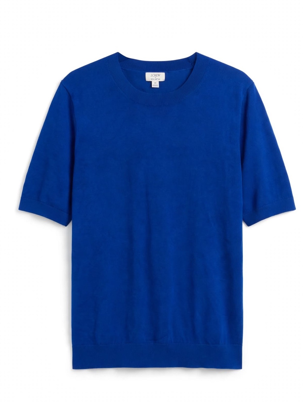 J.Crew Factory 2X Short Sleeve Cotton Sweater Royal Blue NWT CF384 BL6923 $79.50